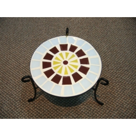y03824 鐵材藝術-馬賽克系列-馬賽克圓桌造型擺飾