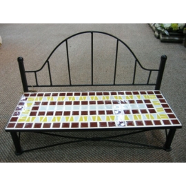 y03825 鐵材藝術-馬賽克系列-馬賽克長椅造型擺\飾(大)