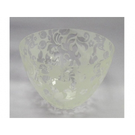 y09932雕紋玻璃花器(白色)