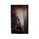 世界名畫臨摹-在窗前看信的少婦(尺寸可訂製)-y09998