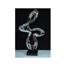 電鍍雕塑-暢曲-2 電鍍銀 y10635 立體雕塑.擺飾 電鍍擺飾系列