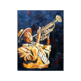音樂題材-小喇叭手-y10840-畫作系列-油畫-油畫人物
