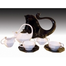 y11266 餐茶玻璃系列- 簡歐新磁瓷器-8件天鵝茶具組