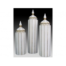 簡歐新磁瓷器-白瓷鑲金尖頂圓罐大(中、小)y11284 立體雕塑.擺飾 立體擺飾系列-器皿、花器系列