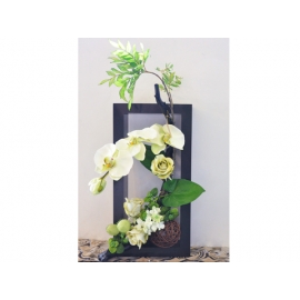 y11504 花藝設計-花藝佈置-人造花玫瑰蝴蝶蘭造型花藝