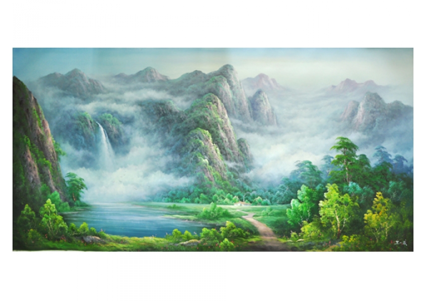 山水風景(聚寶盆)-王一威-y11518 畫作系列-油畫