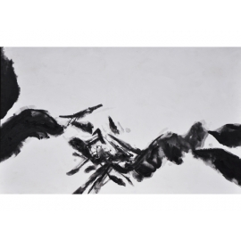 y11622 畫作系列 抽象油畫 嬉遊於黑白之間