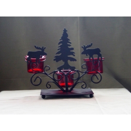 y11682 耶誕麋鹿三杯紅燭臺(售完為止)