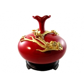 Y11737 金工飾品設計-金櫻紅釉瓶(可訂製)