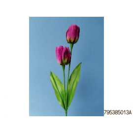 y11763 花藝設計-精緻人造花-刷色鬱金香 紫(共4色)
