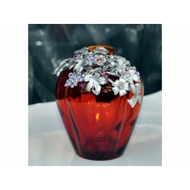 y11817 金工飾品設計-紅色玻璃花瓶.花器