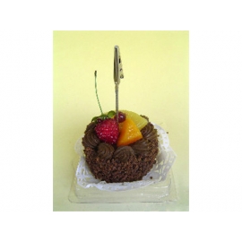 y11862 花藝設計-水果、餅乾、蛋糕配件類-巧克力蛋糕名片夾(兩款)