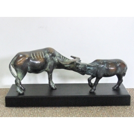 y11895 銅雕系列-動物-父子牛*
