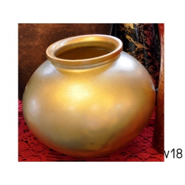 y11934 花器系列-玻璃花器-西班牙金色花瓶