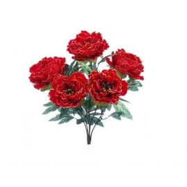 y12060 花藝設計-精緻人造花-牡丹花束-5頭-紅/束