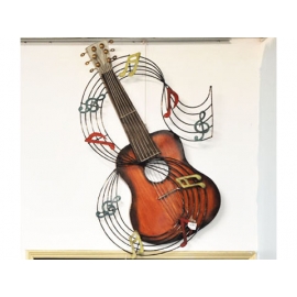 y12088 鐵材藝術(立體壁飾)- 鐵藝吉他音符壁飾